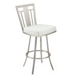 Cleo White & Stainless 30 Inch Metal Barstool