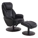 Comfort Chair Black Breathable Swivel, Recliner with Ottoman
