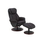 Comfort Chair Java Leather Swivel, Recliner with Ottoman