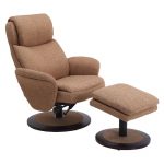 Comfort Chair Taupe Fabric Swivel, Recliner with Ottoman