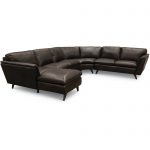 Contemporary Brown Leather 4-Piece Sectional – Jeffrey