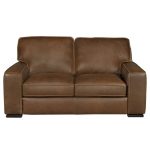 Contemporary Brown Leather Loveseat – Vincenzo