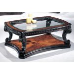 Contemporary Brown and Glass Top Coffee Table – Grand Estates