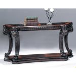 Contemporary Brown and Glass Top Sofa Table – Grand Estates