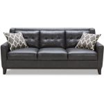 Contemporary Charcoal Leather Sofa – Nigel