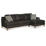 Contemporary Coffee Bean Brown Leather 2-Piece Sectional.