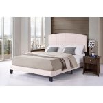 Contemporary Ecru Linen Twin Upholstered Bed – Southport