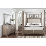 Contemporary Gray 7-Piece Queen Canopy Bedroom Set – Buena Vista