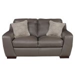 Contemporary Slate Gray Leather Loveseat – Shinning Tips