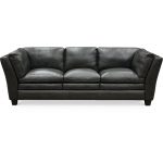 Contemporary Slate Gray Leather Sofa – Capri