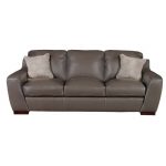Contemporary Slate Gray Leather Sofa – Shining Tips