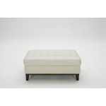 Contemporary Taupe Leather Ottoman – Nigel