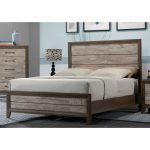 Contemporary Two-Tone Walnut King Size Bed – Jaren