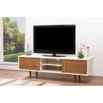 Contemporary Walnut/White TV Stand