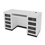Contemporary White Computer Desk – Morvan