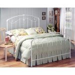 Cottage Style White Full Metal Canopy Bed- Maddie