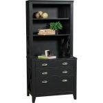 Country Black Lateral File Cabinet with Hutch