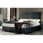 Dark Gray Modern Queen Bed with Lights – Versilia