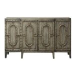 Distressed Silver Bar Cabinet