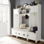 Distressed White 4-Piece Entryway Wall Unit – Fremont