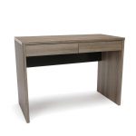 Driftwood Brown Two Drawer Solid Panel Office Desk