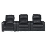 Eclipse Black Power 3-Piece Reclining Home Theater Seating – Headliner