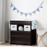Espresso Changing Table with Runner and Pennant Banner – Savannah