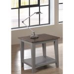 Farmhouse Gray and Brown End Table