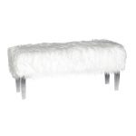 Faux Fur Bench with Acrylic Legs