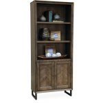 Fossil Brown Bookcase with Doors – Harper Point