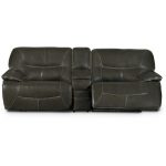 Ghost Gray 3-Piece Leather-Match Reclining Loveseat – Max