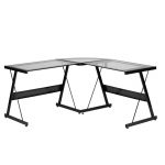 Glass Top L Shaped Desk – Solano