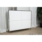 Glossy White and Chrome Modern Accent Cabinet – State Street