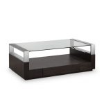 Graphite and Chrome Glass Top Coffee Table – Revere
