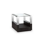 Graphite and Chrome Glass Top End Table – Revere