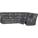 Gray Leather-Match 5-Piece Power Reclining Sectional – Megan