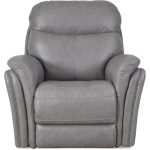 Gray Leather-Match Power Recliner – Graham
