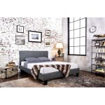 Gray Leatherette Full Platform Bed – Manhattan