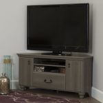 Gray Maple Corner TV Stand for TVs up to 55 Inch – Noble