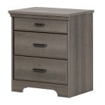Gray Maple Nightstand with Charging Station – Versa