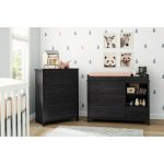 Gray Oak Changing Table with 4-Drawer Chest – Little Smileys