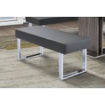 Gray and Chrome Modern Dining Bench – Zenith
