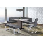 Gray and Silver Modern 4-Piece Corner Dining Group – Zenith