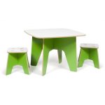 Green Kids Table and 2 Stools – Play Room/Kids