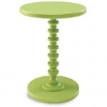 Green Pedestal Spindle Accent Table