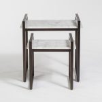 Gun Metal and Marble Nesting Tables – Set of 2