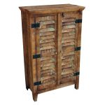 Guru Natural Recycled Wood Tall Shutter Cabinet