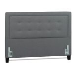 Heather Gray Classic Contemporary Upholstered Queen Size Headboard.