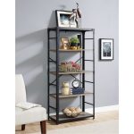 Industrial Style Driftwood and Black Bookcase