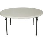 Lifetime Products 60 Inch Round Almond Stacking Table 15-Pack
